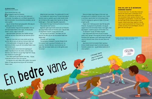 PDF-side med illustrasjon av barn som spiller four-square ute