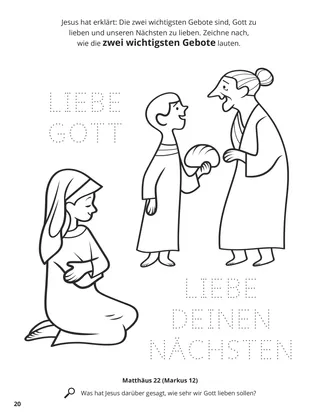 The Two Great Commandments coloring page
