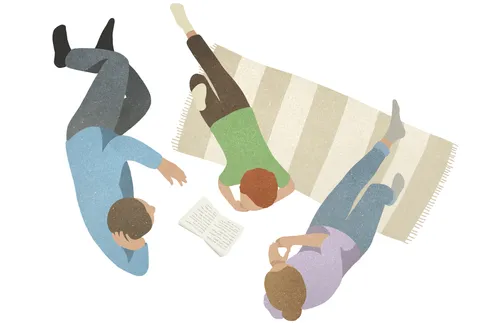 parents reading with child