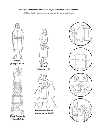 Aktivitetsside: Profeter i Mormons bok visste at Jesus Kristus skulle komme.