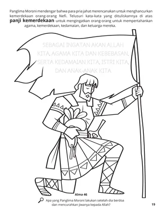 Moroni’s Title of Liberty coloring page