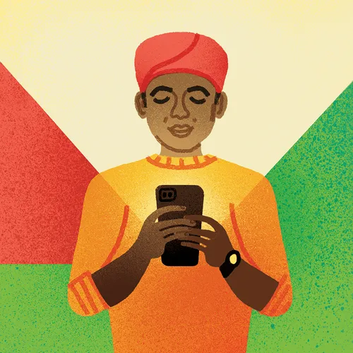 young man with mobile phone