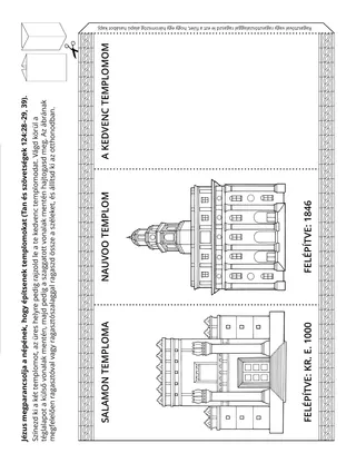 tevékenységi oldal: Jézus megparancsolja népének, hogy építsenek templomokat