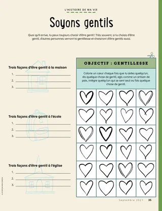 page with hearts to color in