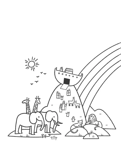 Coloring page of Noah’s ark