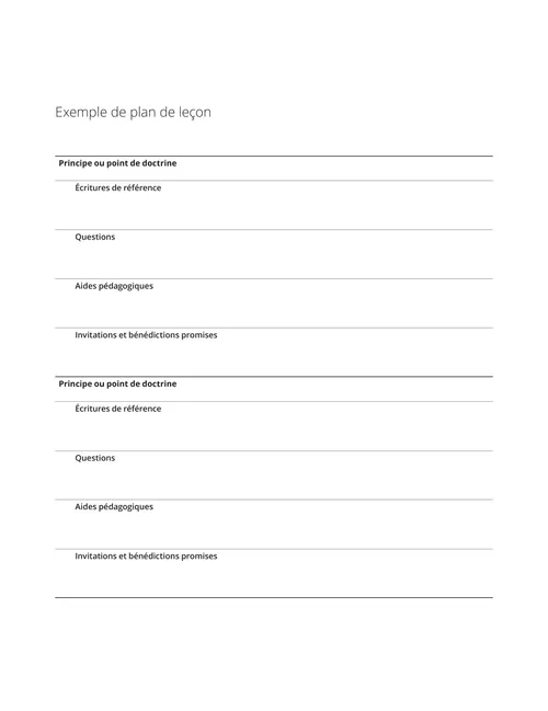 Exemple de plan de leçon