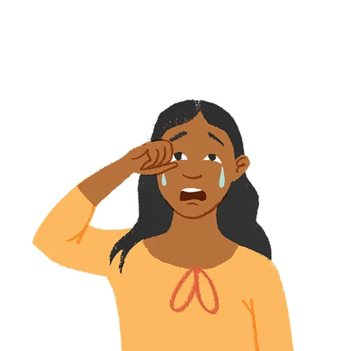 young woman crying