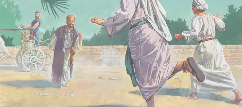 servants running to man