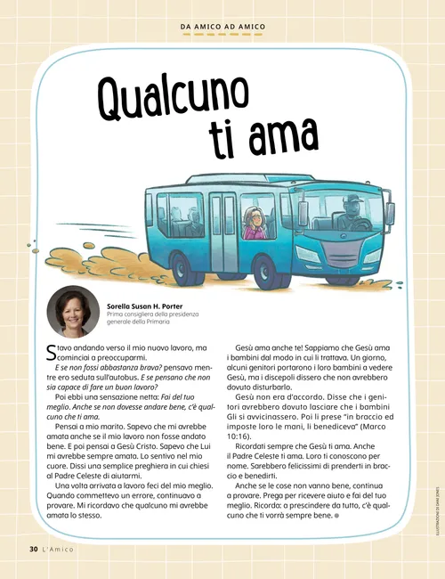 PDF della pagina con l’illustrazione di una donna seduta in un autobus