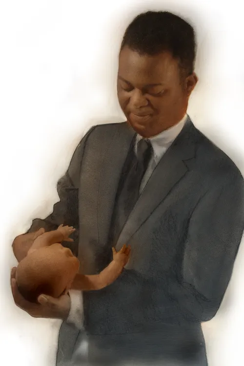 父親祝福出生不久的女兒