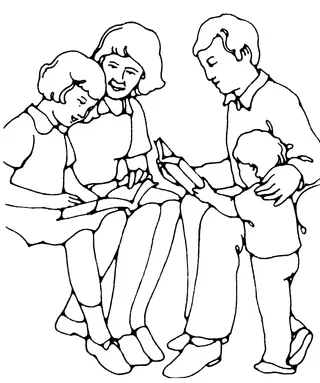 family reading scriptures