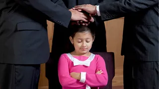young girl being confirmed
