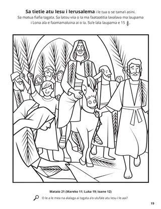 Jesus’s Triumphal Entry into Jerusalem coloring page