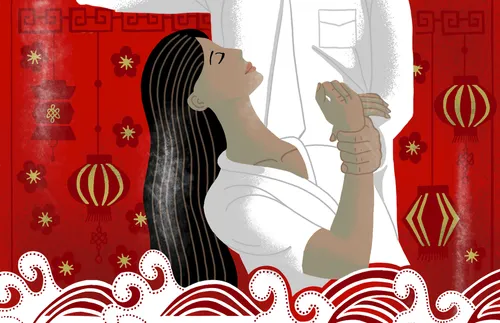 woman getting baptized