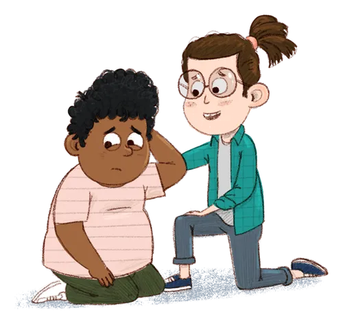 Batang babaye nga naghupay og batang lalaki