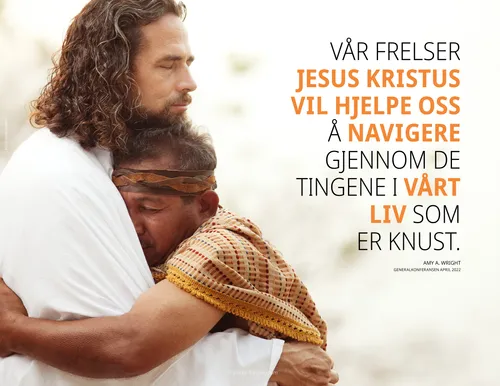 plakat av Jesus Kristus som omfavner en mann