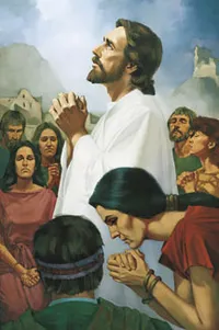Jesus beder sammen med nefitterne