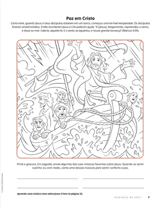 coloring page of Jesus calming the storm