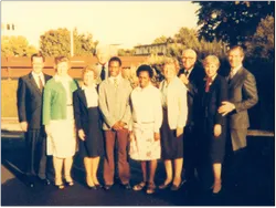 group of people in front of Hamilton New Zealand Temple