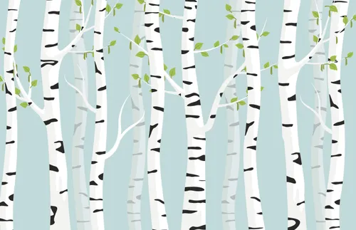 tree trunks and leaves