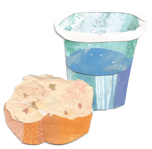 Image of a sacrament cup and piece of bread