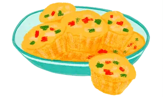 Plate of Vegetables and Egg Muffins.