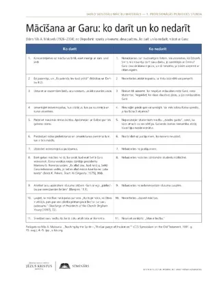 izdales materiāls, Mācīšana ar Garu: ko darīt un ko nedarīt