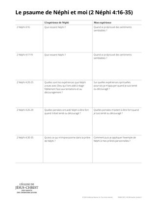 Nephi’s Psalm and me handout