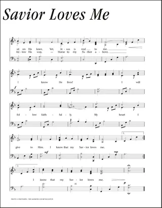 music, I Know That My Savior Loves Me, right page