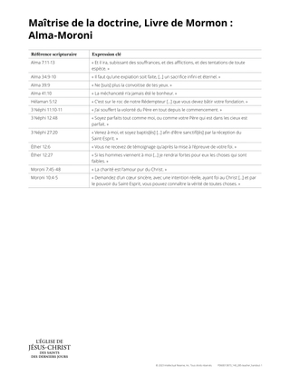 handout doctrinal mastery alma-moroni