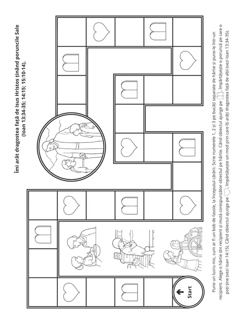 Pagină cu activități: Ținerea poruncilor