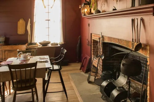 old kitchen with fireplace
