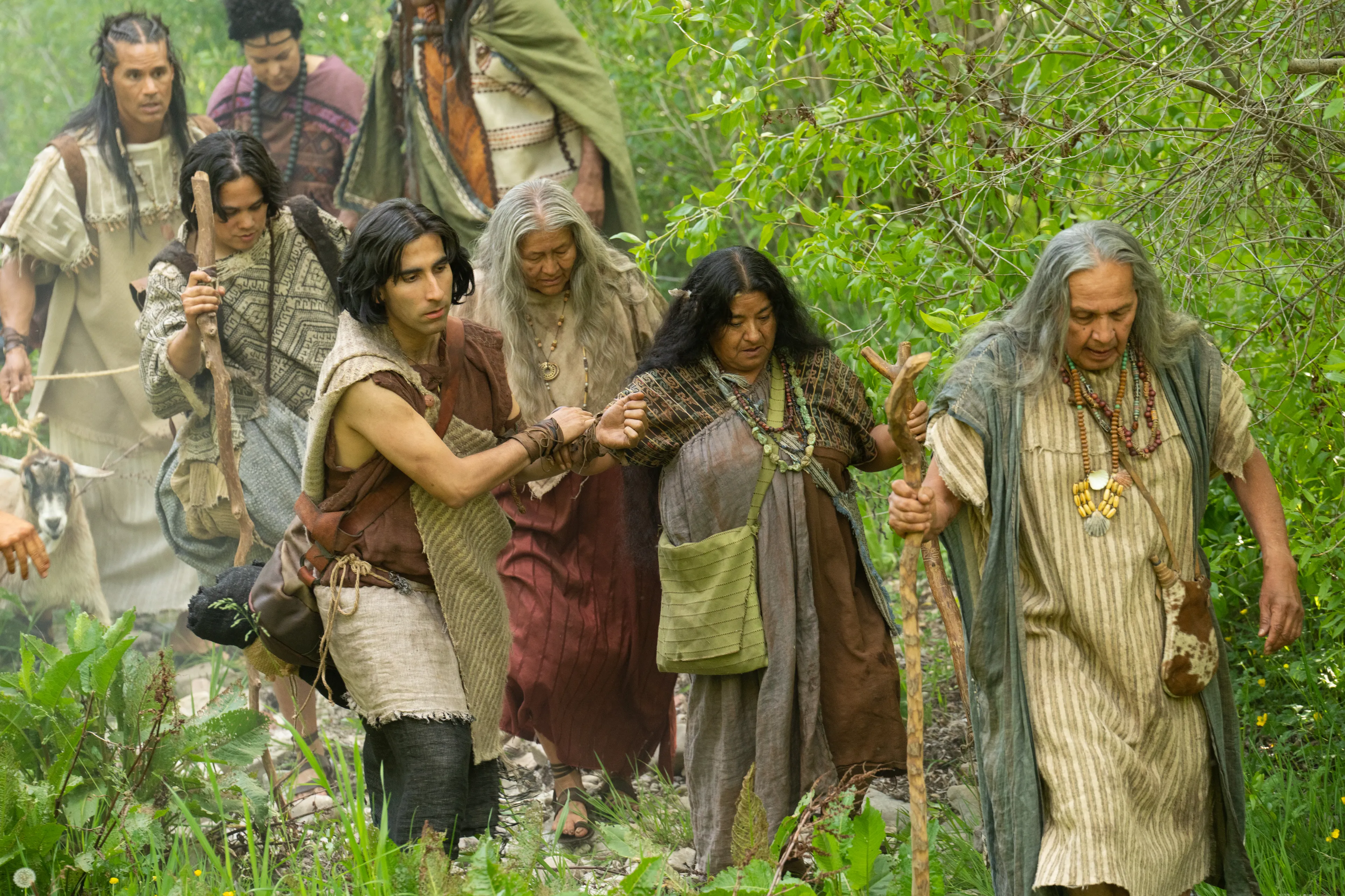 The people of Anti-Nephi-Lehi are travelling in the wilderness on their way to Zarahemla.