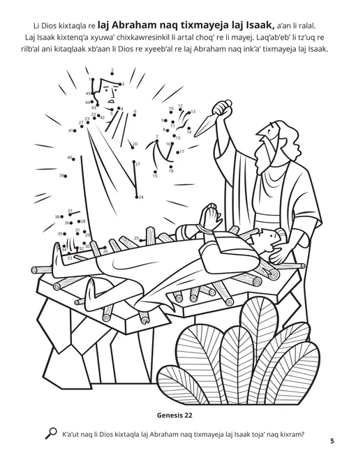 Abraham and Isaac coloring page