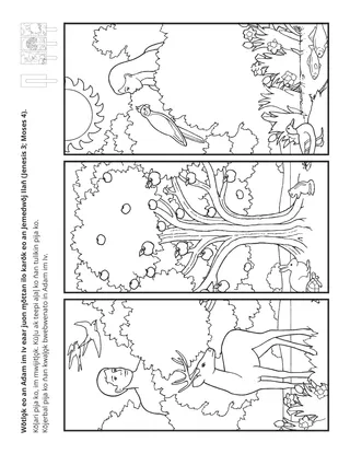 peij in m̧akūtkūt: Wōtlo̧k eo an Adam im Iv kar m̧ōttan karōk eo an Anij.