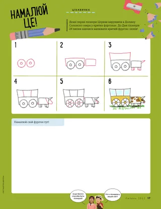 drawing activity of covered wagon