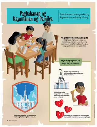 family coloring at table together