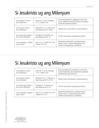 handout, Second Coming of Jesus Christ