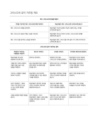 수업 계획 개요 예시