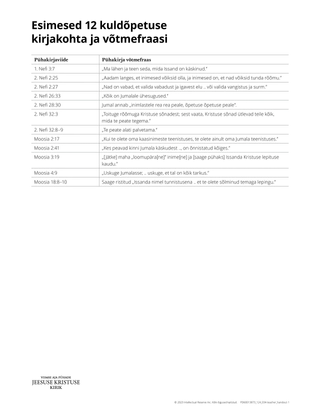 first 12 doctrinal mastery chart