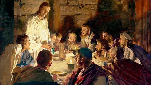 Jesus with His disciples during the Last Supper