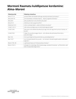 handout doctrinal mastery alma-moroni