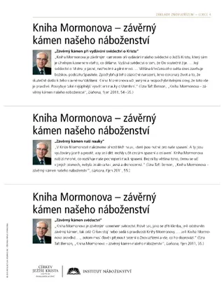 materiál na rozdání, Závěrný kámen našeho náboženství