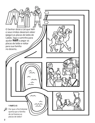 Nephi Obtains the Brass Plates coloring page