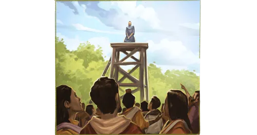 People watching Nephi praying