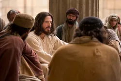 Jesus Christ teaches the people at Jerusalem to follow Him