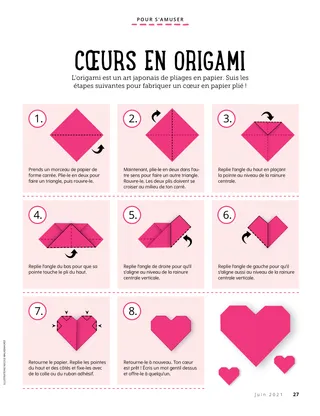 illustrated instructions for folding a paper heart