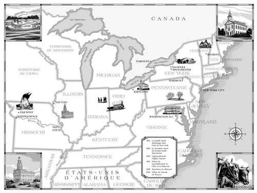 carte de l’Est et du Midwest des États-Unis