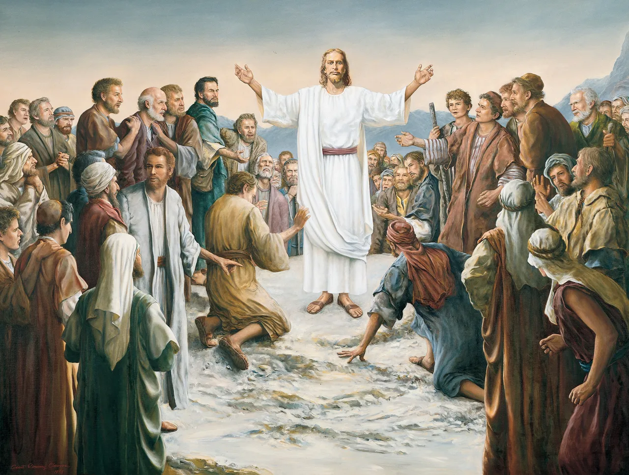 Christ teaches the multitude
