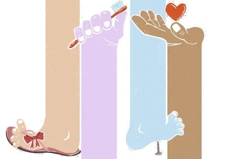 illustration of hands and legs